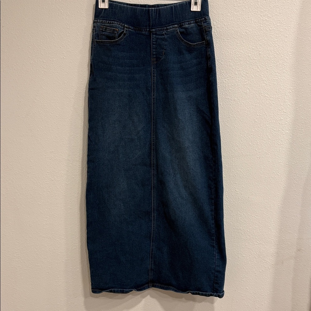 Denim Maxi Skirt - Blue